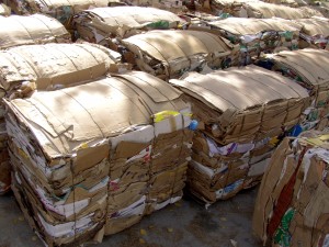 Cardboard bales for recycling