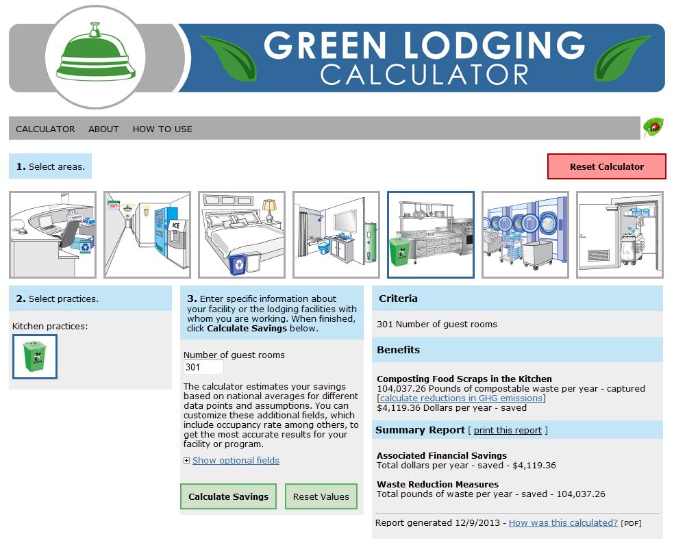 Green Lodging Calculator
